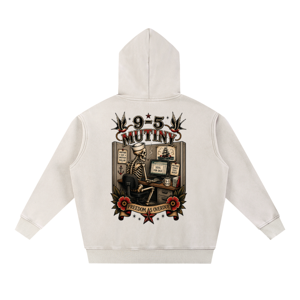 9-5 Mutiny Sea Wash Fleece Oversize Hoodie