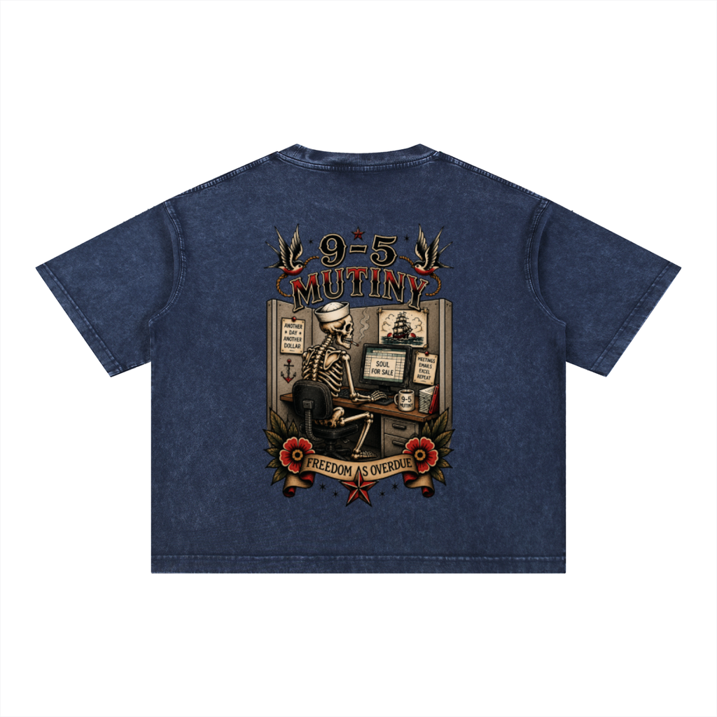 9-5 Mutiny Sea Wash Boxy Cotton T-Shirt