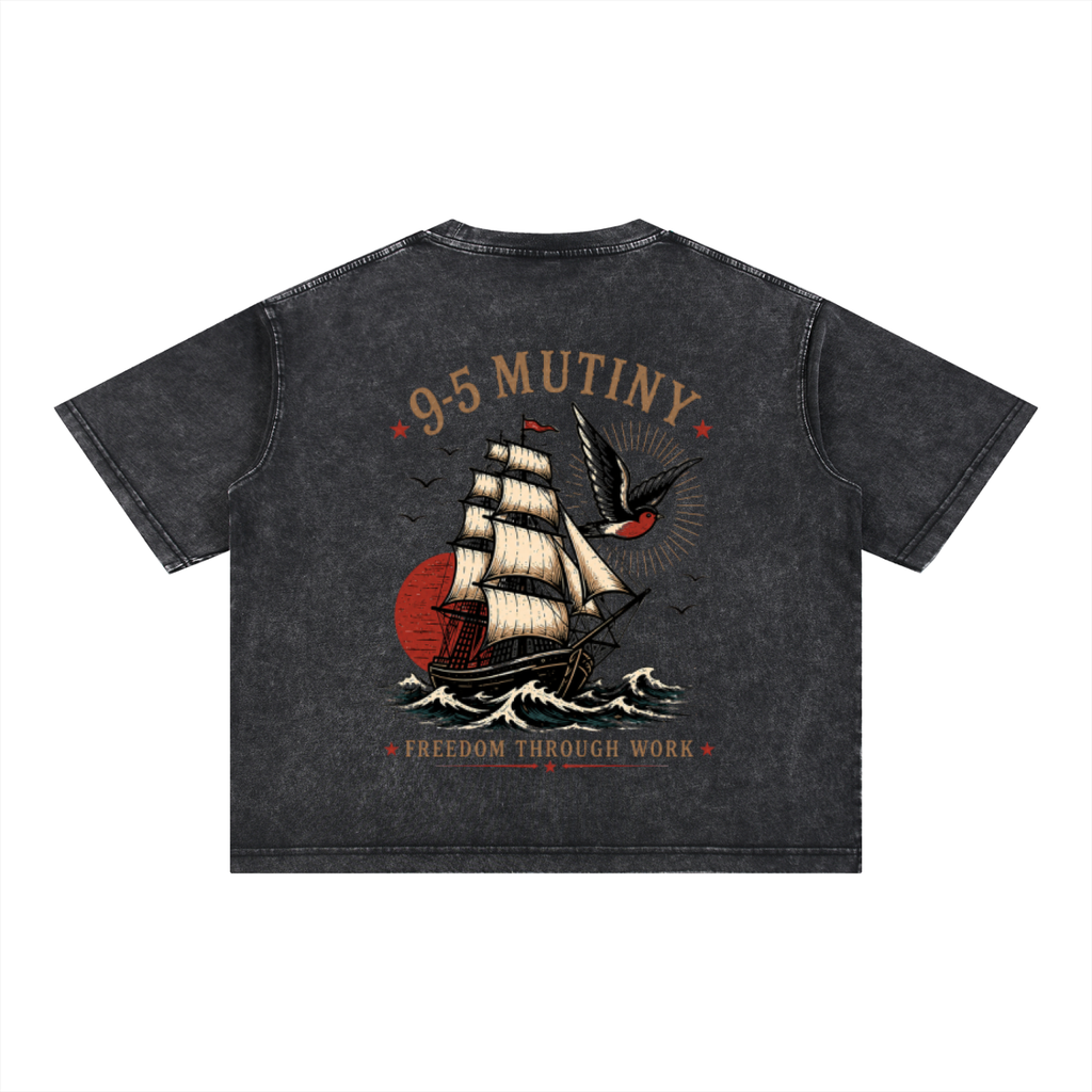 9-5 MUTINY (Sea Wash Boxy Cotton T-Shirt)