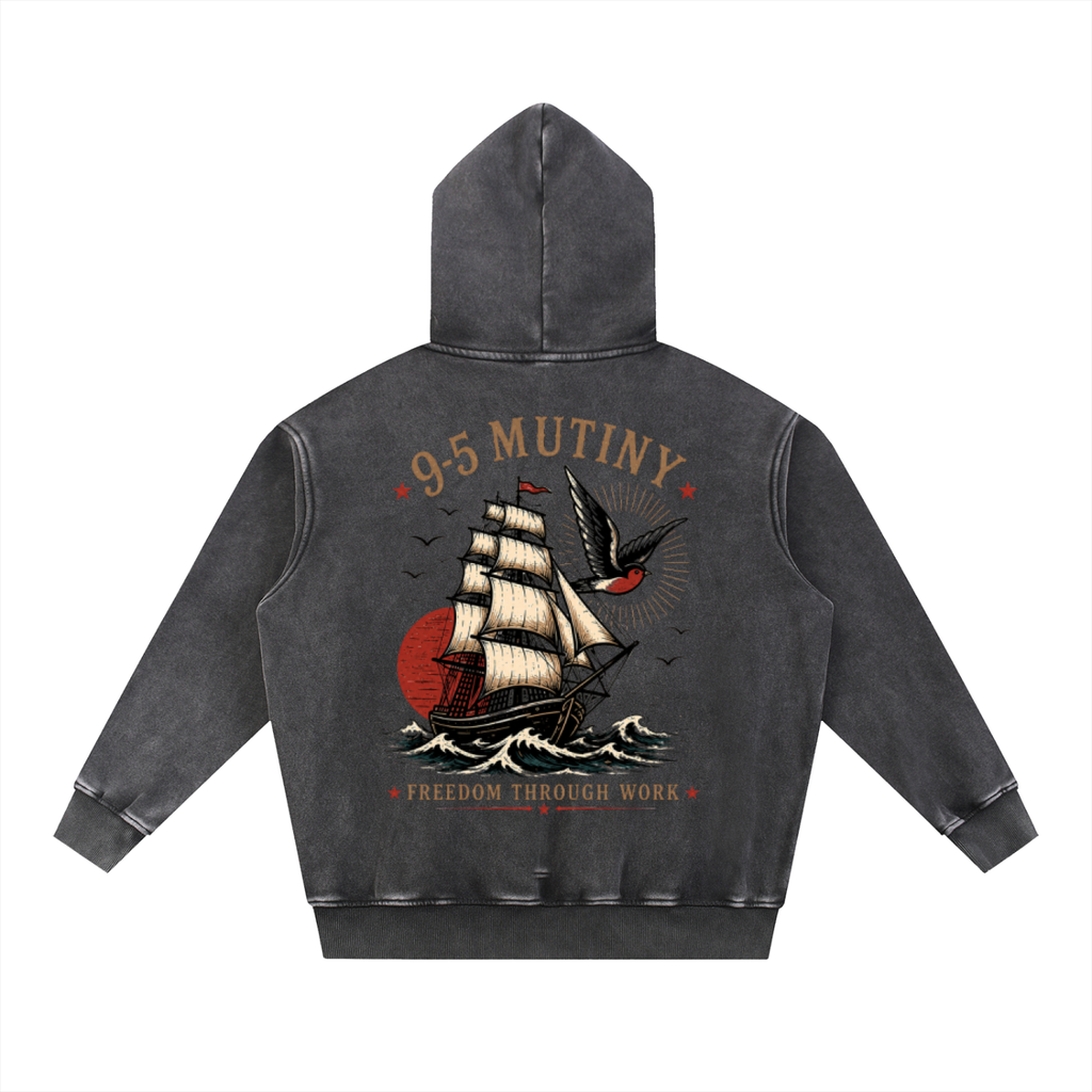 9-5 Mutiny Sea Wash Fleece Oversize Hoodie