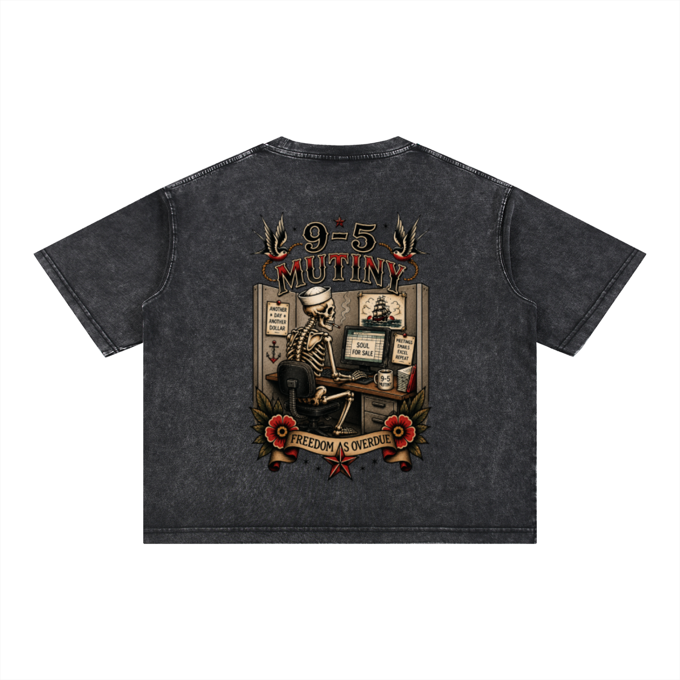 9-5 Mutiny Sea Wash Boxy Cotton T-Shirt