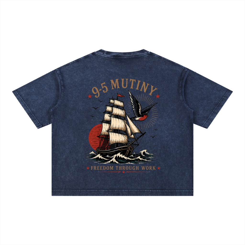 9-5 MUTINY (Sea Wash Boxy Cotton T-Shirt)