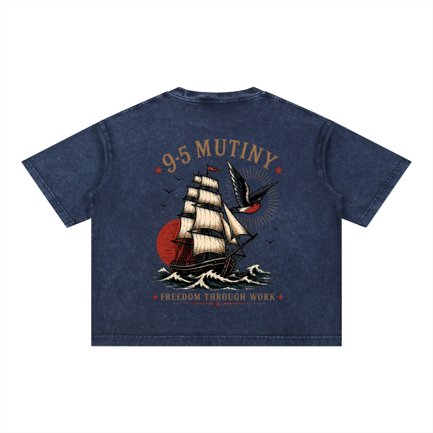 9-5 MUTINY (Sea Wash Boxy Cotton T-Shirt)