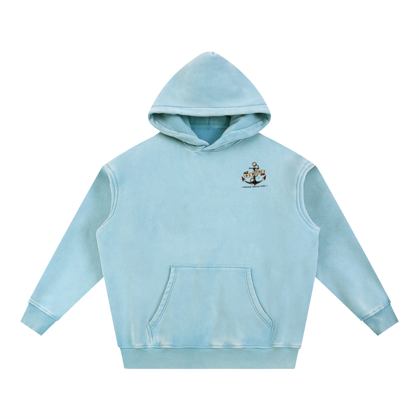 9-5 Mutiny Sea Wash Fleece Oversize Hoodie