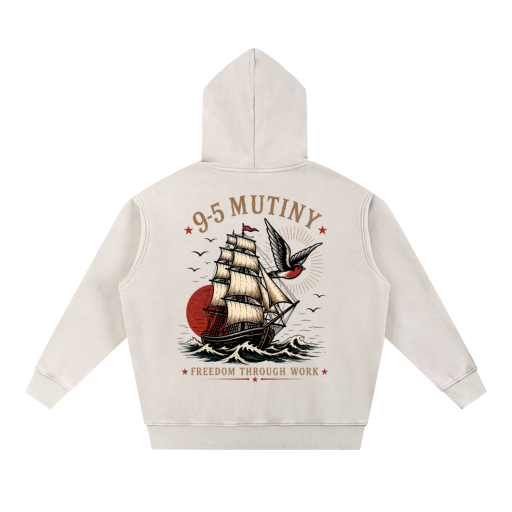 9-5 Mutiny Sea Wash Fleece Oversize Hoodie